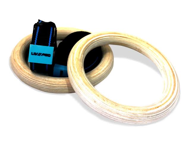 LIVEPRO WOODEN GYMNASTIC CALISTHENICS RINGS image 2