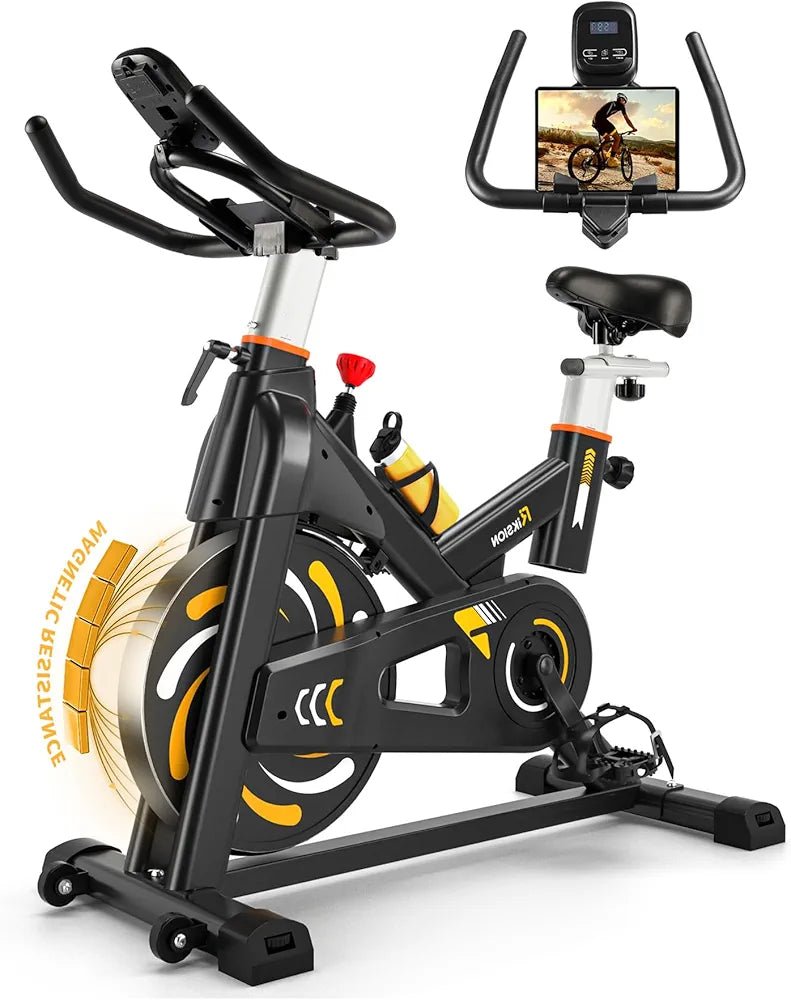 RIKSION Magnetic Resistance Spin Bike, Whisper Quiet, Indoor Cycling Bike