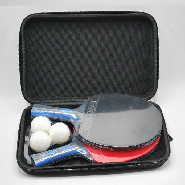 Pro Table Tennis Ping Pong Bat (Racket) X 2pcs With 3 White Balls